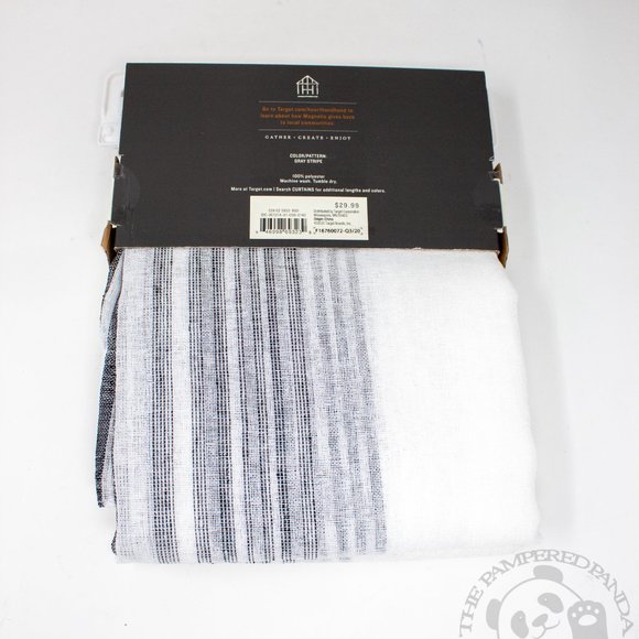 Hearth & Hand w Magnolia Sheer Gray Stripe Single Curtain Panel 95" x 54" A117 - Picture 2 of 3